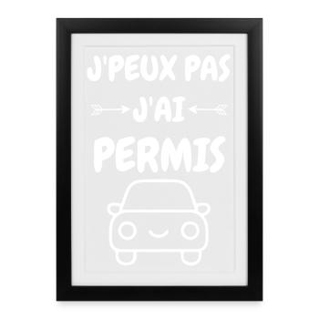 Young Humor Führerschein, den ich nicht machen kann - Gerahmtes Poster (27 × 37 cm) - Schwarz - Vorne