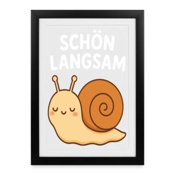 Nice Slow Snail Motifs - Framed poster (27 × 37 cm) - black - Front