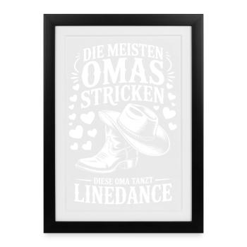 Grand-mère dansant en ligne - Affiche encadrée (27 × 37 cm) - noir - Devant