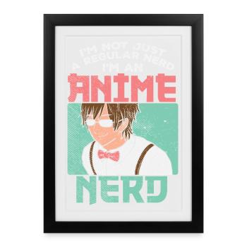 Graphique de citation drôle de nerd d’anime pas de nerd ordinaire - Affiche encadrée (27 × 37 cm) - noir - Devant