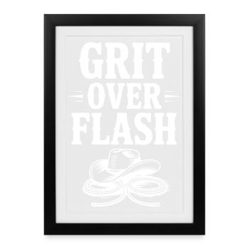 Grit Over Flash - Affiche encadrée (27 × 37 cm) - noir - Devant