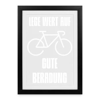 Attach importance to good cycling - for cycling fans - Framed poster (27 × 37 cm) - black - Front