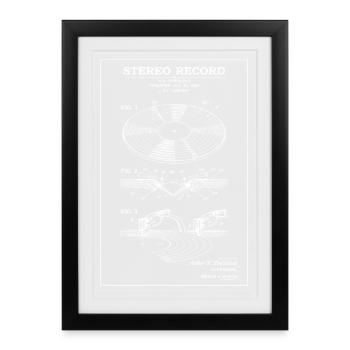 Vintage Vinyl Stereo Diagram - Framed poster (27 × 37 cm) - black - Front