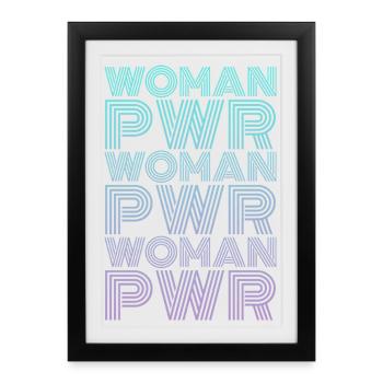Pouvoir des femmes : droits des femmes - Affiche encadrée (27 × 37 cm) - noir - Devant