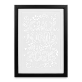 School Child 2026 Crayons School Enrollment Back to School - Framed poster (27 × 37 cm) - black - Front