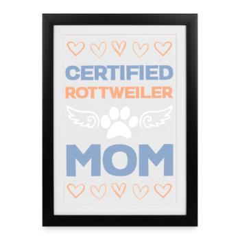 Certification maman Rottweiler - Affiche encadrée (27 × 37 cm) - noir - Devant