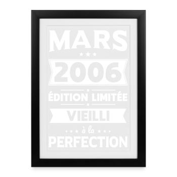 Anniversaire 20 ans - Mars 2006 Perfection - Affiche encadrée (27 × 37 cm) - noir - Devant