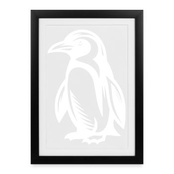 Motif de pingouin glacé à tomber amoureux - Affiche encadrée (27 × 37 cm) - noir - Devant