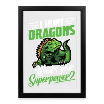  Iguana Hunting Equipment Lizard Control Tech - Framed poster (27 × 37 cm) - black - Front