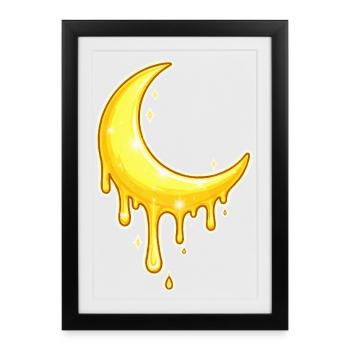 Goutte de Lune d’Or - Affiche encadrée (27 × 37 cm) - noir - Devant