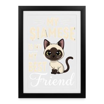 Siamese cat Siamese cat - Framed poster (27 × 37 cm) - black - Front