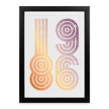 Millésime 1986 - Affiche encadrée (27 × 37 cm) - noir - Devant