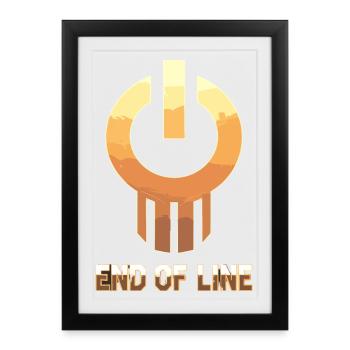 Un gamer de fin de ligne dit le symbole de puissance rétro tech - Affiche encadrée (27 × 37 cm) - noir - Devant
