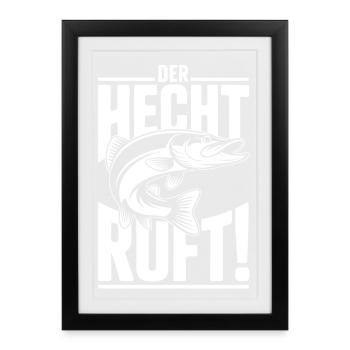 Der Hecht ruft! - Gerahmtes Poster (27 × 37 cm) - Schwarz - Vorne