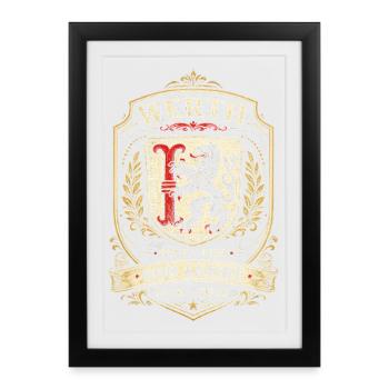Werth 600 Jahre Wappen - Gerahmtes Poster (27 × 37 cm) - Schwarz - Vorne