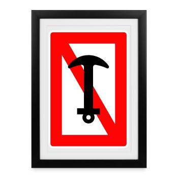 Interdiction d’ancre - navire d’ancre, capitaine de voilier - Affiche encadrée (27 × 37 cm) - noir - Devant