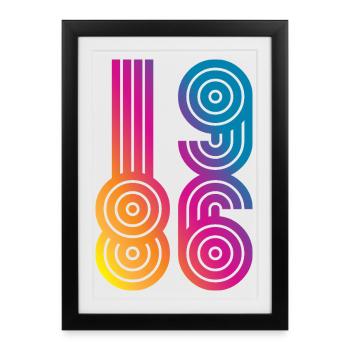 86 Huit Six 1986 - Affiche encadrée (27 × 37 cm) - noir - Devant