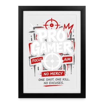 Gamer No Luck Street Style - Framed poster (27 × 37 cm) - black - Front