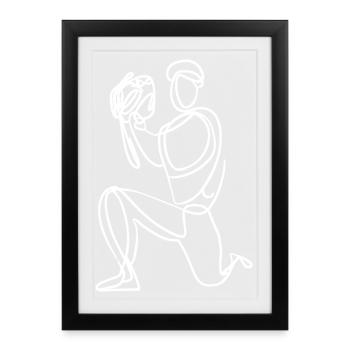 Croquis de baseball - Affiche encadrée (27 × 37 cm) - noir - Devant