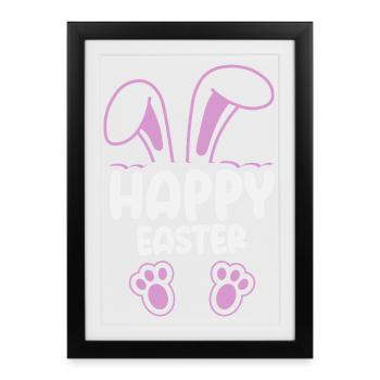 Happy Easter Sweet Easter Bunny Egg Hunt Easter Eggs - Framed poster (27 × 37 cm) - black - Front
