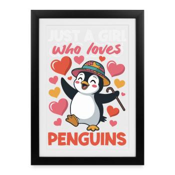 Cute Penguin - Gift for Penguin Lover - Framed poster (27 × 37 cm) - black - Front