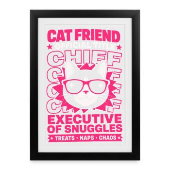 Ami chat Directeur général de Snuggles - Affiche encadrée (27 × 37 cm) - noir - Devant
