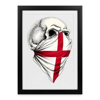 Crâne du drapeau anglais - Affiche encadrée (27 × 37 cm) - noir - Devant