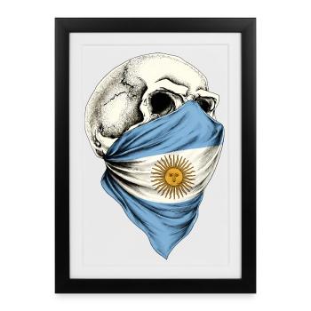 Drapeau argentin argentin Argentine Argentinos - Affiche encadrée (27 × 37 cm) - noir - Devant