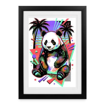 panda - Framed poster (27 × 37 cm) - black - Front