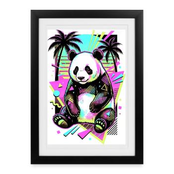 panda - Framed poster (27 × 37 cm) - black - Front
