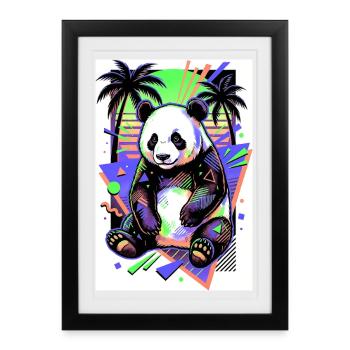 panda - Framed poster (27 × 37 cm) - black - Front