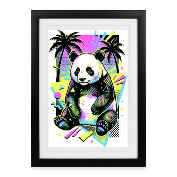 panda - Framed poster (27 × 37 cm) - black - Front