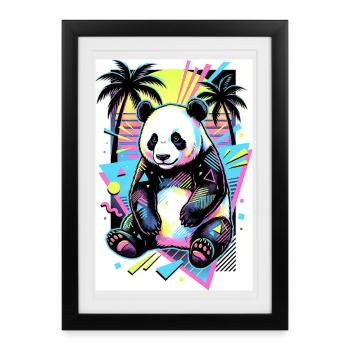 panda - Affiche encadrée (27 × 37 cm) - noir - Devant