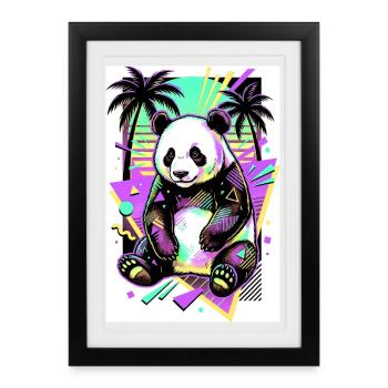 panda - Affiche encadrée (27 × 37 cm) - noir - Devant