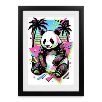 panda - Framed poster (27 × 37 cm) - black - Front