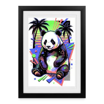 panda - Framed poster (27 × 37 cm) - black - Front