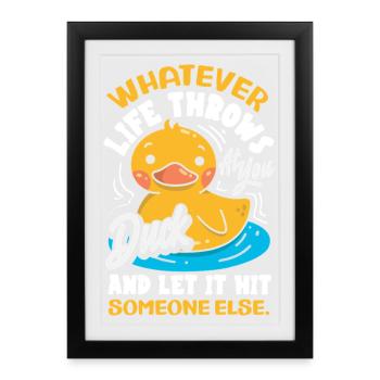 Funny Ducks Motif Ducks Lover Sayings - Framed poster (27 × 37 cm) - black - Front
