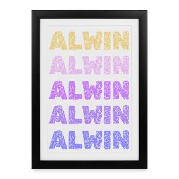 Nom : Alwin - Affiche encadrée (27 × 37 cm) - noir - Devant