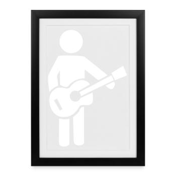 Guitarist Silhouette Music Design - Framed poster (27 × 37 cm) - black - Front