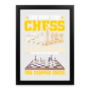 Échiquier des joueurs d’échecs - Affiche encadrée (27 × 37 cm) - noir - Devant