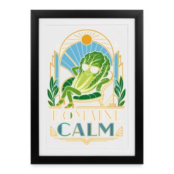 Jeu de mots sur la salade calme roite - Affiche encadrée (27 × 37 cm) - noir - Devant