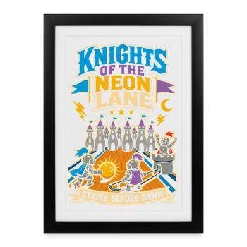 Néon de Knight Bowling - Affiche encadrée (27 × 37 cm) - noir - Devant