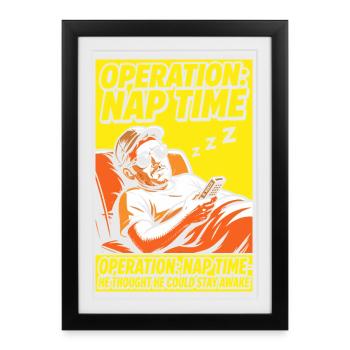 Operation Naptime – Funny Sleep Fan - Framed poster (27 × 37 cm) - black - Front