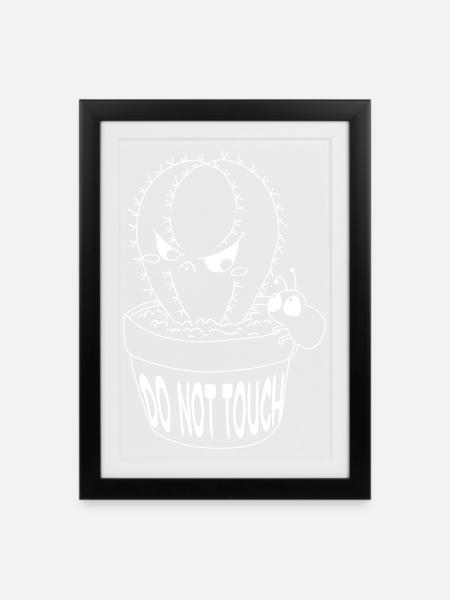 Kaktusfreund Nicht Anfassen - Gerahmtes Poster (27 × 37 cm) - Schwarz