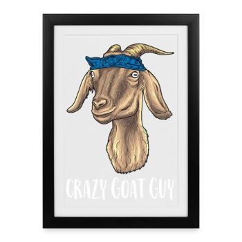 Crazy goat man - Framed poster (27 × 37 cm) - black - Front