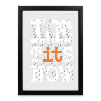 Le TITS Now - Drôle de dicton pour Noël - Affiche encadrée (27 × 37 cm) - noir - Devant
