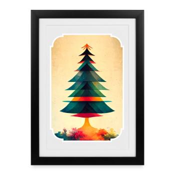 Christmas tree take-off - Framed poster (27 × 37 cm) - black - Front