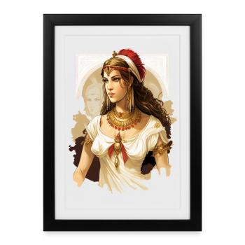 Antique Queen in Red Tiara - Framed poster (27 × 37 cm) - black - Front