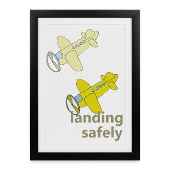Atterrissage en toute sécurité - Affiche encadrée (27 × 37 cm) - noir - Devant