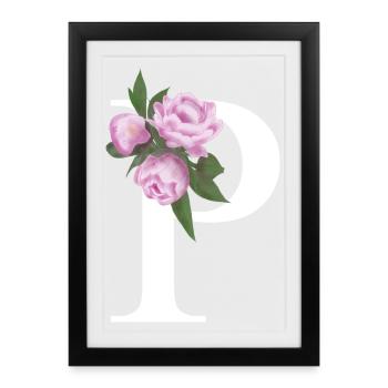 P - Gerahmtes Poster (27 × 37 cm) - Schwarz - Vorne